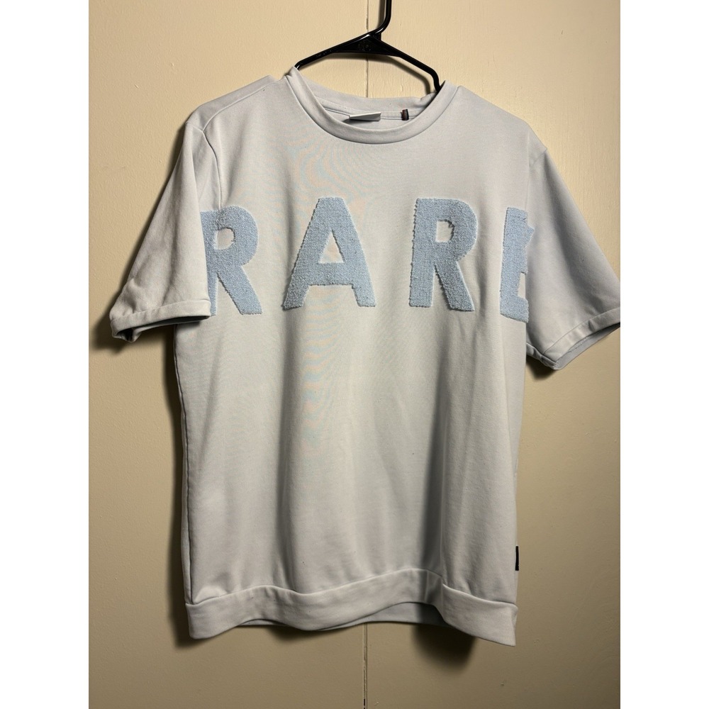 Rare Rabbit Textured Logo Sweatshirt Medium Light Blue Streetwear Basic